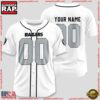 NFL Custom Name Number Las Vegas Raiders Team Baseball Jersey Shirt 3 Custom Name And Number Las Vegas Raiders NFL Team Baseball Jersey