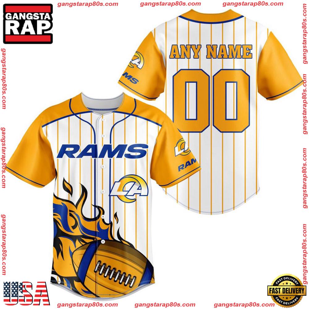 NFL Custom Name Number Los Angeles Rams Baseball Jersey Shirt NFL Custom Name Number Los Angeles Rams Baseball Jersey Shirt