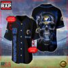 NFL Custom Name Number Los Angeles Rams Skull Face Baseball Jersey Shirt 2 Custom Name And Number Los Angeles Rams NFL Skull Face 3D Baseball Jersey Shirt