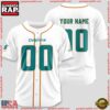 NFL Custom Name Number Miami Dolphins Design Baseball Jersey Shirt 3 Custom Name And Number Miami Dolphins NFL Team Sport Baseball Jersey
