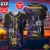 NFL Custom Name Number Minnesota Vikings Skull Death Baseball Jersey Shirt 2 Custom Name And Number Minnesota Vikings NFL Skull Death 3D Baseball Jersey Shirt