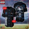 NFL Custom Name Number New England Patriots Skull Face Baseball Jersey Shirt 2 Custom Name And Number New England Patriots NFL Skull Face 3D Baseball Jersey Shirt