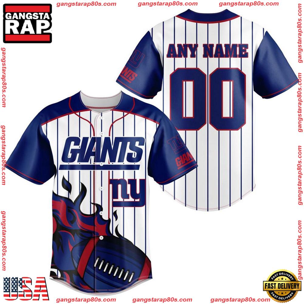 NFL Custom Name Number New York Giants Baseball Jersey Shirt NFL Custom Name Number New York Giants Baseball Jersey Shirt