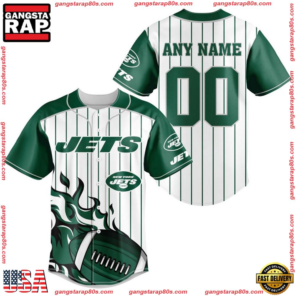 NFL Custom Name Number New York Jets Baseball Jersey Shirt NFL Custom Name Number New York Jets Baseball Jersey Shirt
