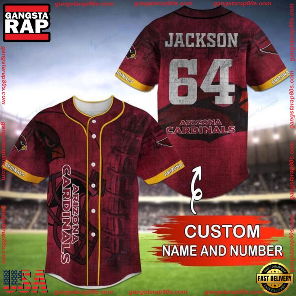NFL Custom Name NumberArizona Cardinals Baseball Jersey Shirt NFL Custom Name NumberArizona Cardinals Baseball Jersey Shirt