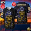 NFL Custom Name And Number Team Baltimore Ravens Skull Pattern Baseball Jersey Shirt 3 Custom Name And Number NFL Team Baltimore Ravens Skull Pattern Baseball Jersey Shirt