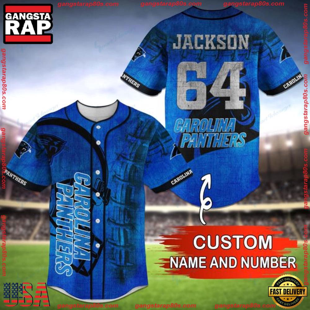 NFL Custom Name NumberCarolina Panthers Baseball Jersey Shirt NFL Custom Name NumberCarolina Panthers Baseball Jersey Shirt