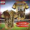 NFL Custom Name Number New Orleans Saints Baseball Jersey Shirt 2 Custom Name And Number NFL Team New Orleans Saints Baseball Jersey Shirt