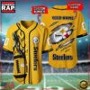 NFL Custom Name And Number Pittsburgh Steelers Team Sport Baseball Jersey Shirt 3 Custom Name And Number Pittsburgh Steelers NFL Team Sport Baseball Jersey Shirt