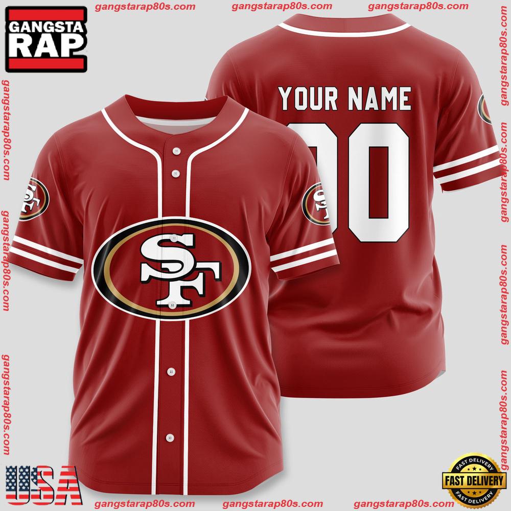 NFL Custom Name Number San Francisco 49ers 1 Team Baseball Jersey Shirt NFL Custom Name Number San Francisco 49ers 1 Team Baseball Jersey Shirt