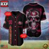 NFL Custom Name Number San Francisco 49ers Skull Face Baseball Jersey Shirt 3 Custom Name And Number San Francisco 49ers NFL Skull Face 3D Baseball Jersey Shirt