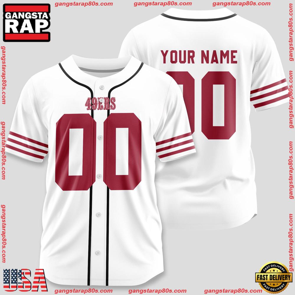 NFL Custom Name Number San Francisco 49ers Design Baseball Jersey Shirt Shirt NFL Custom Name Number San Francisco 49ers Design Baseball Jersey Shirt Shirt