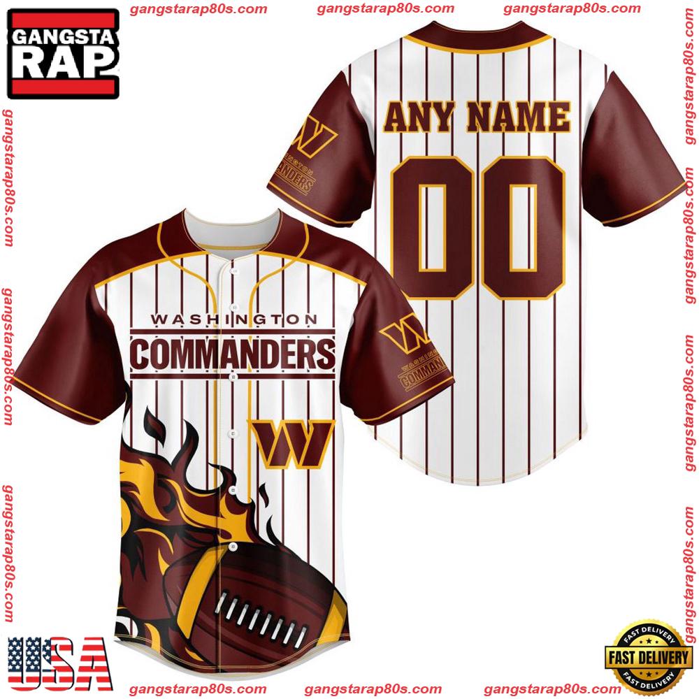 NFL Custom Name Number Washington Commanders Baseball Jersey Shirt NFL Custom Name Number Washington Commanders Baseball Jersey Shirt