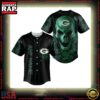 NFL Custom Name Green Bay Packers Football Skull Baseball Jersey Shirt 2 Custom Name Green Bay Packers NFL Football Skull 3D Baseball Jersey Shirt