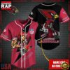 NFL Custom Name Arizona Cardinals Mascot And Skull New Design Baseball Jersey 3 Custom Name NFL Arizona Cardinals Mascot And Skull Baseball Jersey