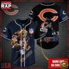 Custom Name NFL Chicago Bears Mascot And Skull Baseball Jersey