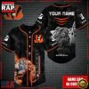 NFL Custom Name Cincinnati Bengals Mascot Baseball Jersey 2 Custom Name NFL Cincinnati Bengals Mascot Baseball Jersey
