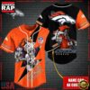 NFL Custom Name Denver Broncos Mascot And Skull New Design Baseball Jersey 2 Custom Name NFL Denver Broncos Mascot And Skull Baseball Jersey