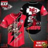 Custom Name NFL Kansas City Chiefs Mascot And Skull Baseball Jersey