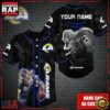 NFL Custom Name Los Angeles Rams Mascot Baseball Jersey 2 Custom Name NFL Los Angeles Rams Mascot Baseball Jersey