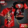 Custom Name NFL San Francisco 49ers Mascot And Skull Baseball Jersey