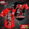 NFL Custom Name Tampa Bay Buccaneers Mascot And Skull New Design Baseball Jersey 3 Custom Name NFL Tampa Bay Buccaneers Mascot And Skull Baseball Jersey