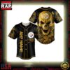 NFL Custom Name Pittsburgh Steelers Football Skull Baseball Jersey Shirt 3 Custom Name Pittsburgh Steelers NFL Football Skull 3D Baseball Jersey Shirt