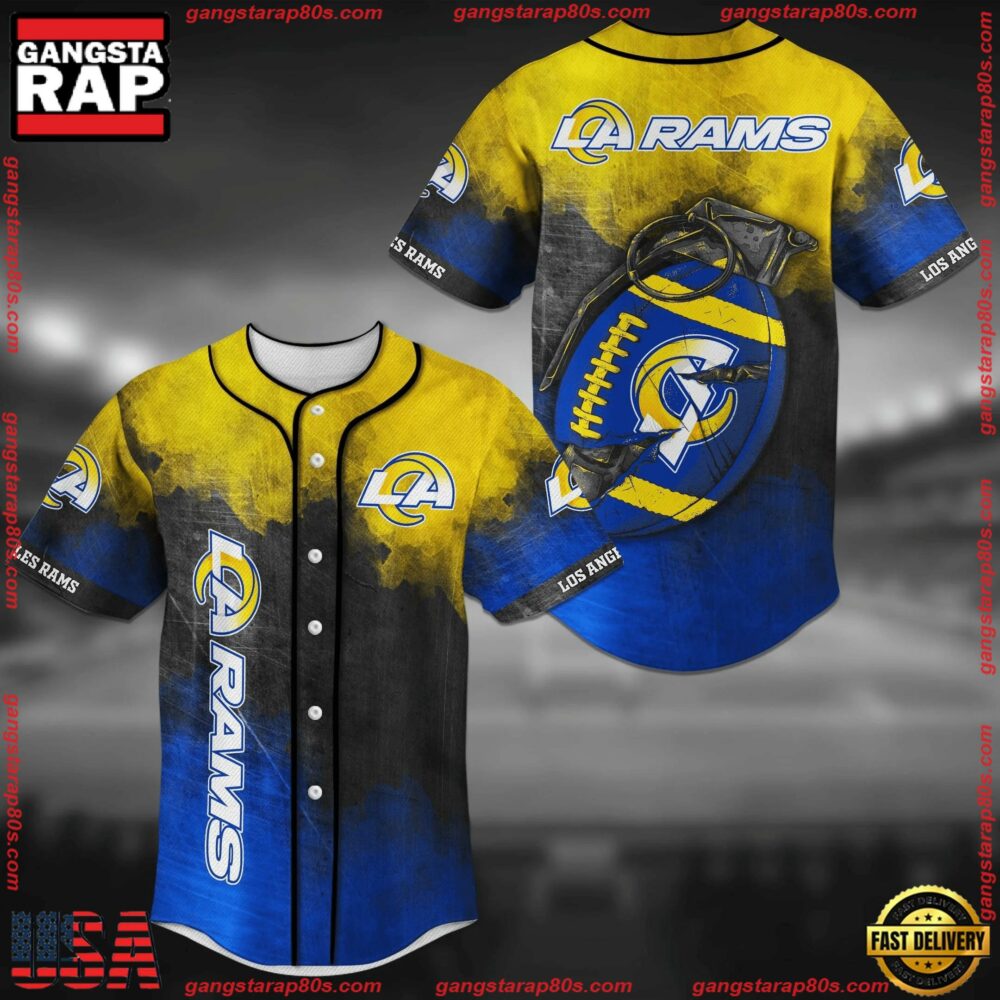 NFL Los Angeles Rams New Design Baseball Jersey Shirt NFL Los Angeles Rams New Design Baseball Jersey Shirt