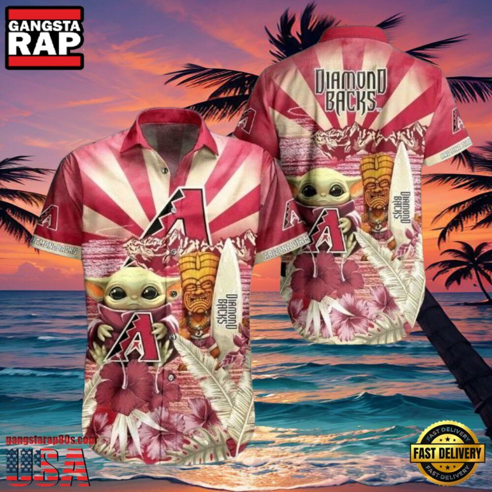 MLB Arizona Diamondbacks Baby Yoda Tiki Fantasy Style Hot Trending Summer Hawaiian Shirt MLB Arizona Diamondbacks Baby Yoda Tiki Fantasy Style Hot Trending Summer Hawaiian Shirt