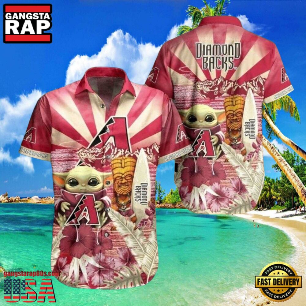 MLB Arizona Diamondbacks Baby Yoda Tiki Fantasy Style Hot Trending Summer Hawaiian Shirt MLB Arizona Diamondbacks Baby Yoda Tiki Fantasy Style Hot Trending Summer Hawaiian Shirt