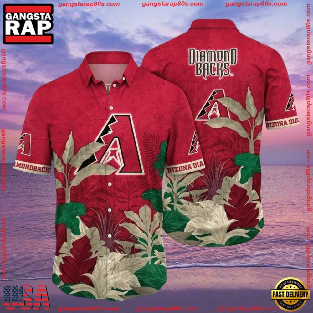 MLB Arizona Diamondbacks Bold Botanical Aloha Shirts MLB Arizona Diamondbacks Bold Botanical Aloha Shirts