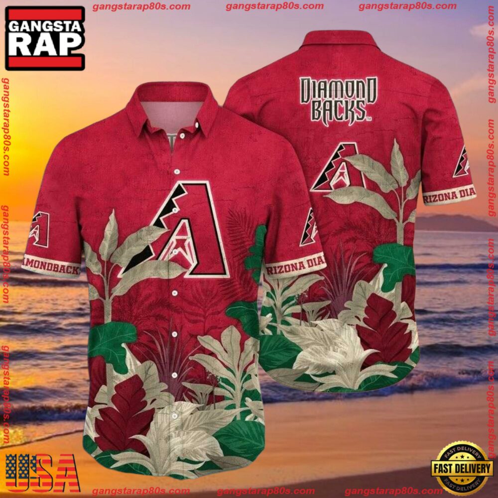 MLB Arizona Diamondbacks Bold Botanical Aloha Shirts MLB Arizona Diamondbacks Bold Botanical Aloha Shirts