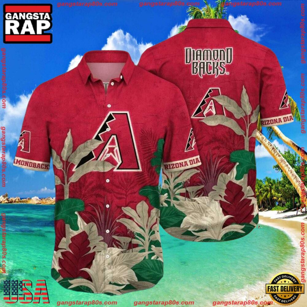 MLB Arizona Diamondbacks Bold Botanical Aloha Shirts MLB Arizona Diamondbacks Bold Botanical Aloha Shirts