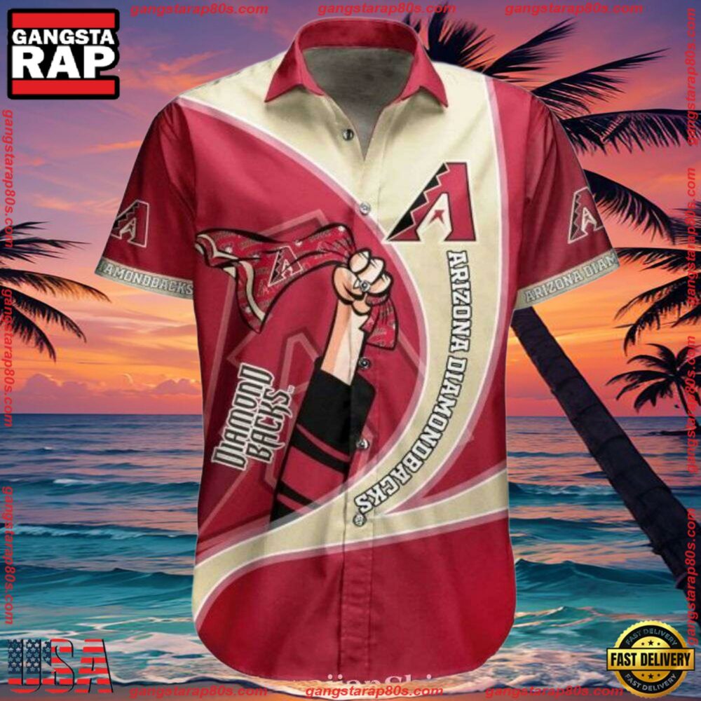 MLB Arizona Diamondbacks Cartoon Fanfare Hawaiian Shirts MLB Arizona Diamondbacks Cartoon Fanfare Hawaiian Shirts