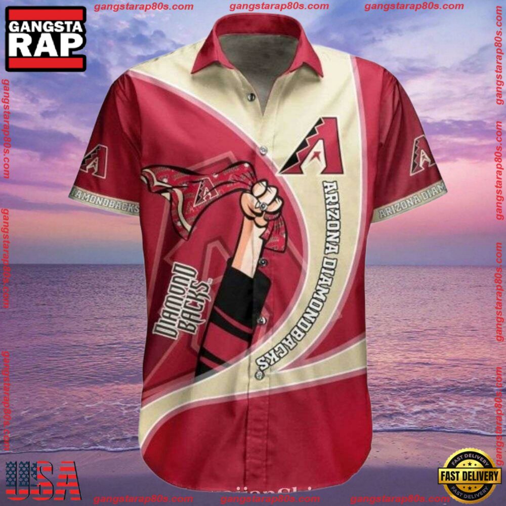 MLB Arizona Diamondbacks Cartoon Fanfare Hawaiian Shirts MLB Arizona Diamondbacks Cartoon Fanfare Hawaiian Shirts