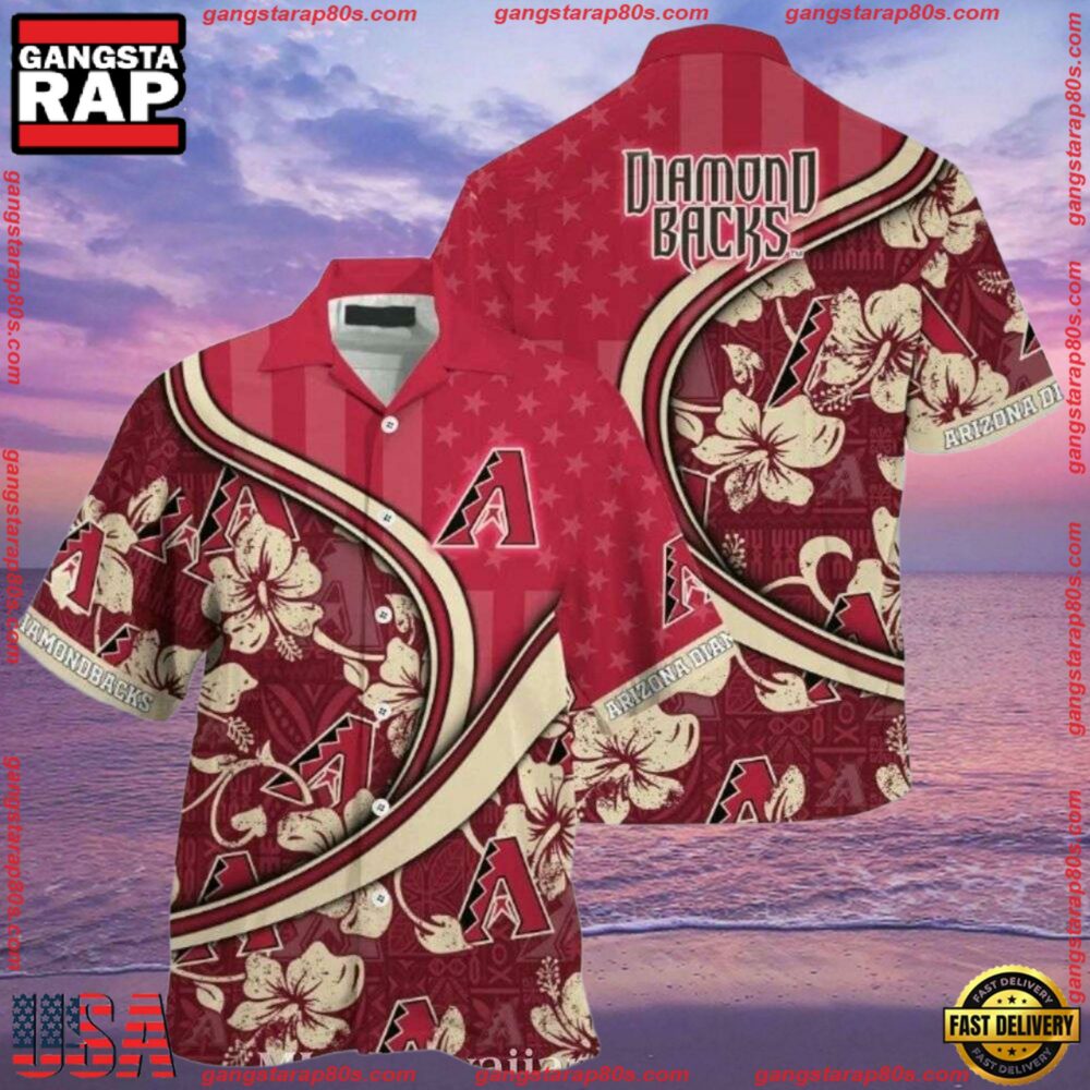 MLB Arizona Diamondbacks Floral Pitch Tropical ButtonUp Shirts MLB Arizona Diamondbacks Floral Pitch Tropical ButtonUp Shirts