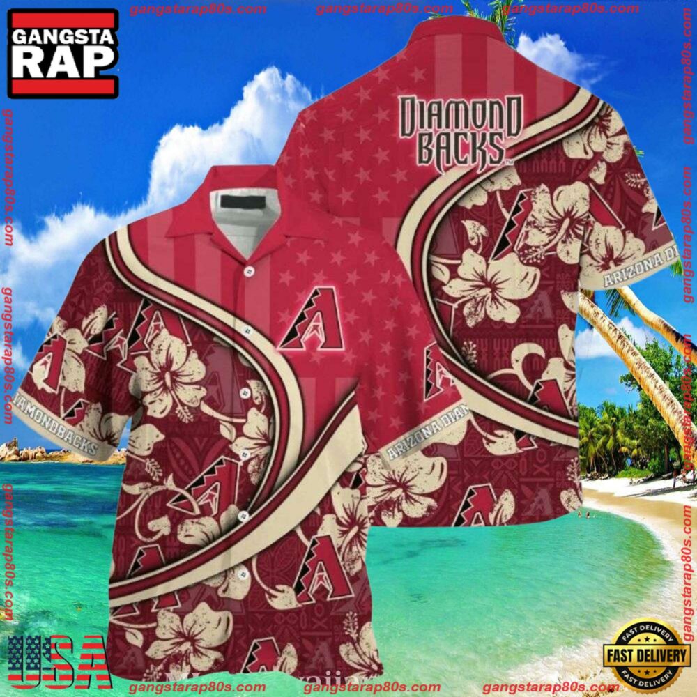 MLB Arizona Diamondbacks Floral Pitch Tropical ButtonUp Shirts MLB Arizona Diamondbacks Floral Pitch Tropical ButtonUp Shirts