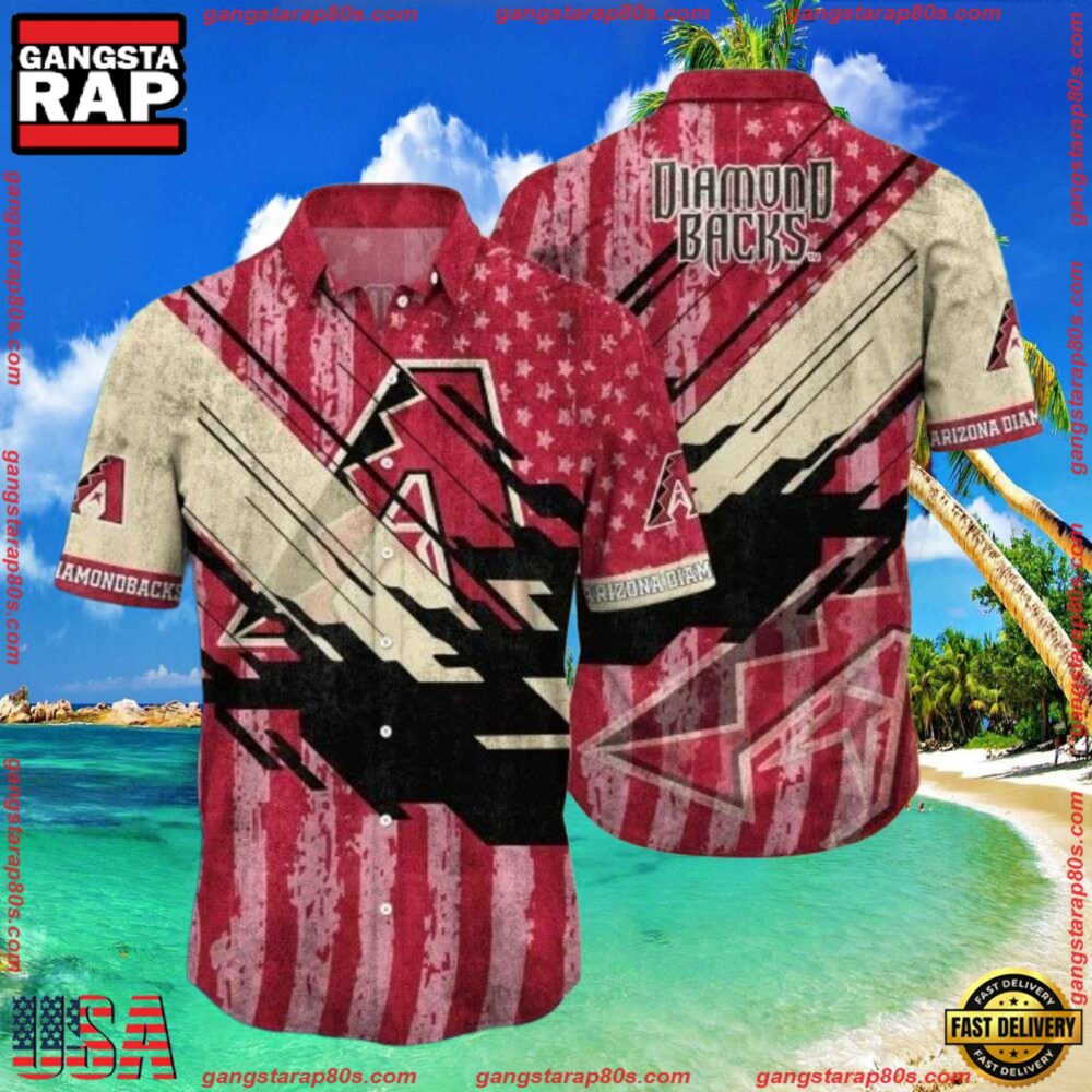 MLB Arizona Diamondbacks Grunge Stripes Hawaiian Shirts MLB Arizona Diamondbacks Grunge Stripes Hawaiian Shirts