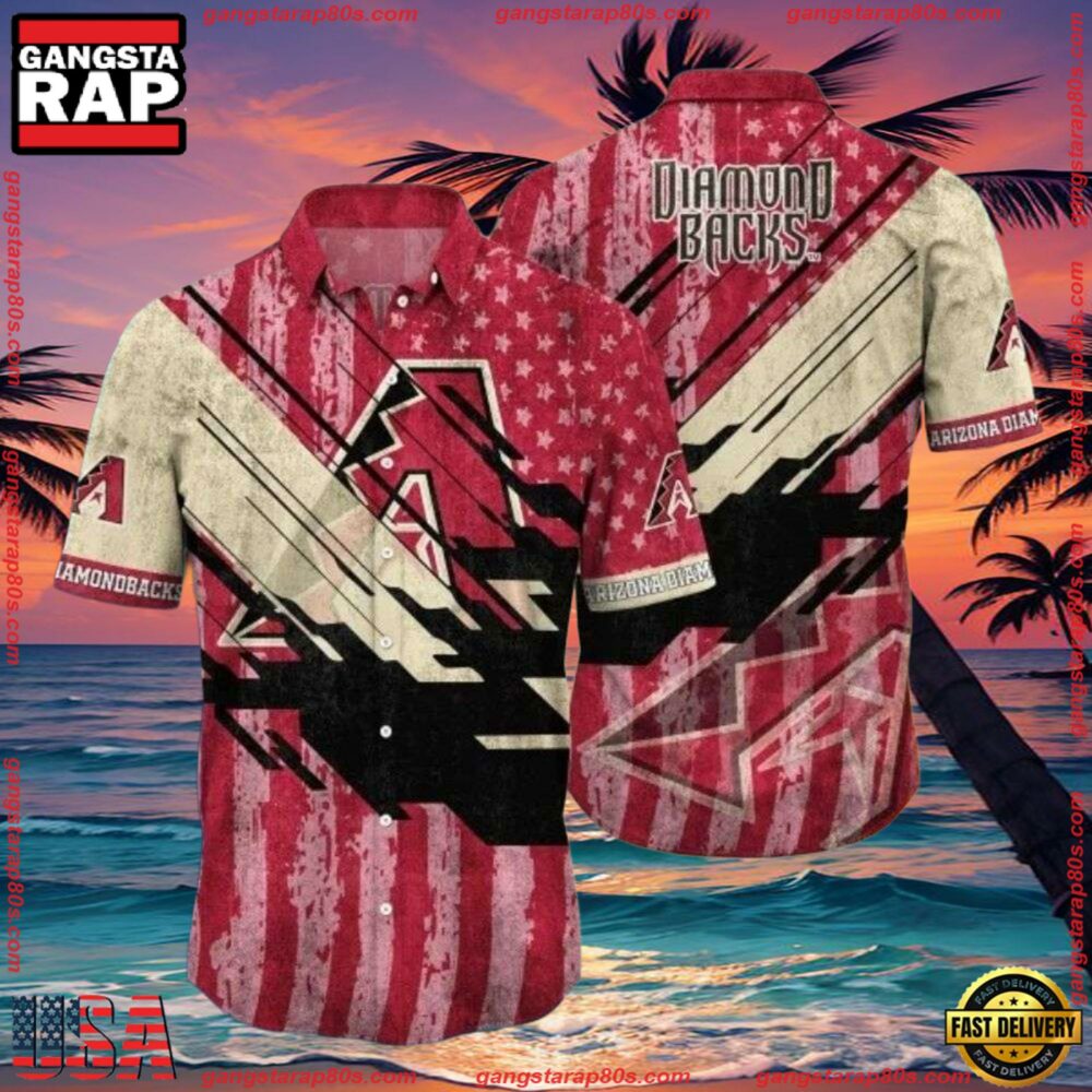MLB Arizona Diamondbacks Grunge Stripes Hawaiian Shirts MLB Arizona Diamondbacks Grunge Stripes Hawaiian Shirts