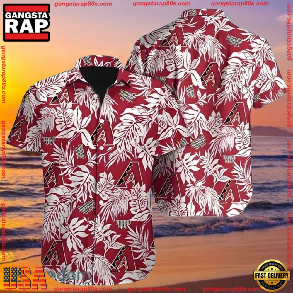 MLB Arizona Diamondbacks Hibiscus Aloha ButtonUp Shirts MLB Arizona Diamondbacks Hibiscus Aloha ButtonUp Shirts