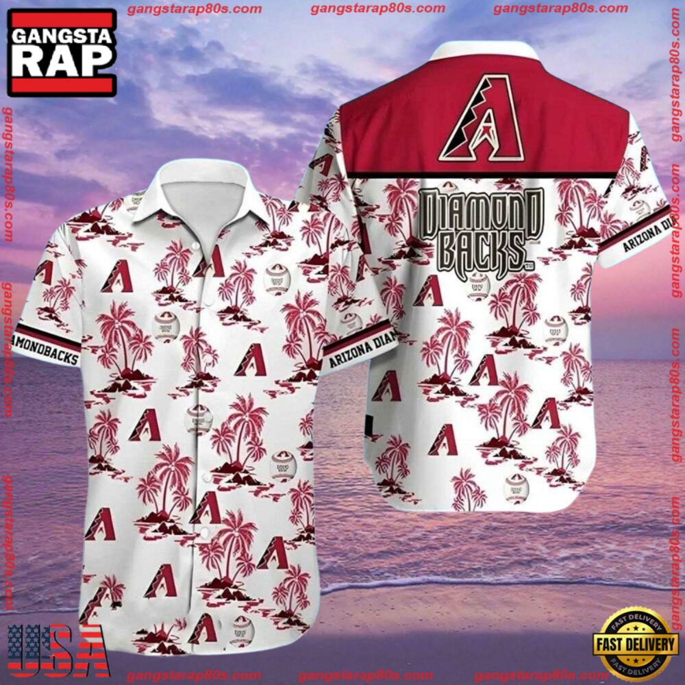 MLB Arizona Diamondbacks Palm Islands Summer Aloha Shirt MLB Arizona Diamondbacks Palm Islands Summer Aloha Shirt