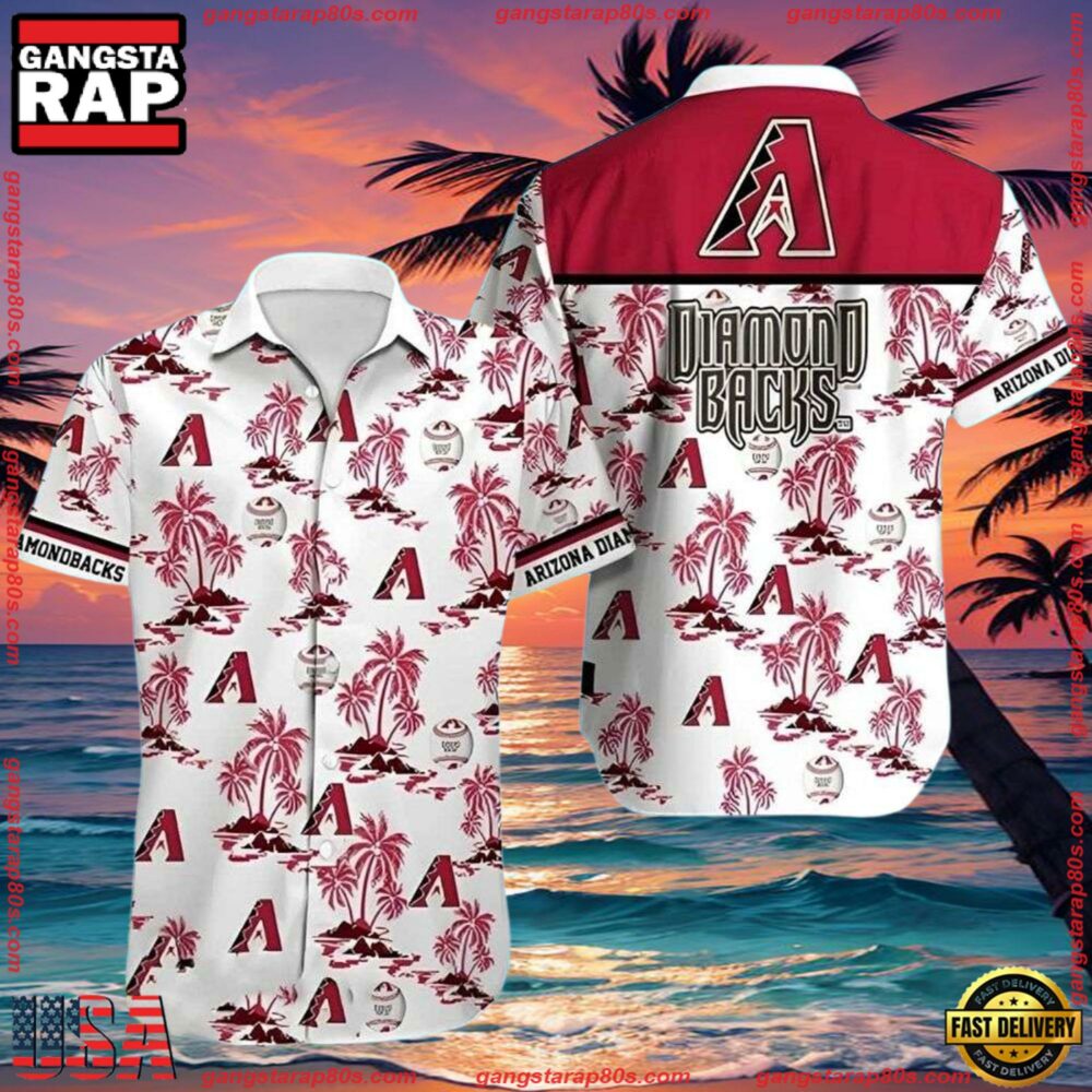 MLB Arizona Diamondbacks Palm Islands Summer Aloha Shirt MLB Arizona Diamondbacks Palm Islands Summer Aloha Shirt