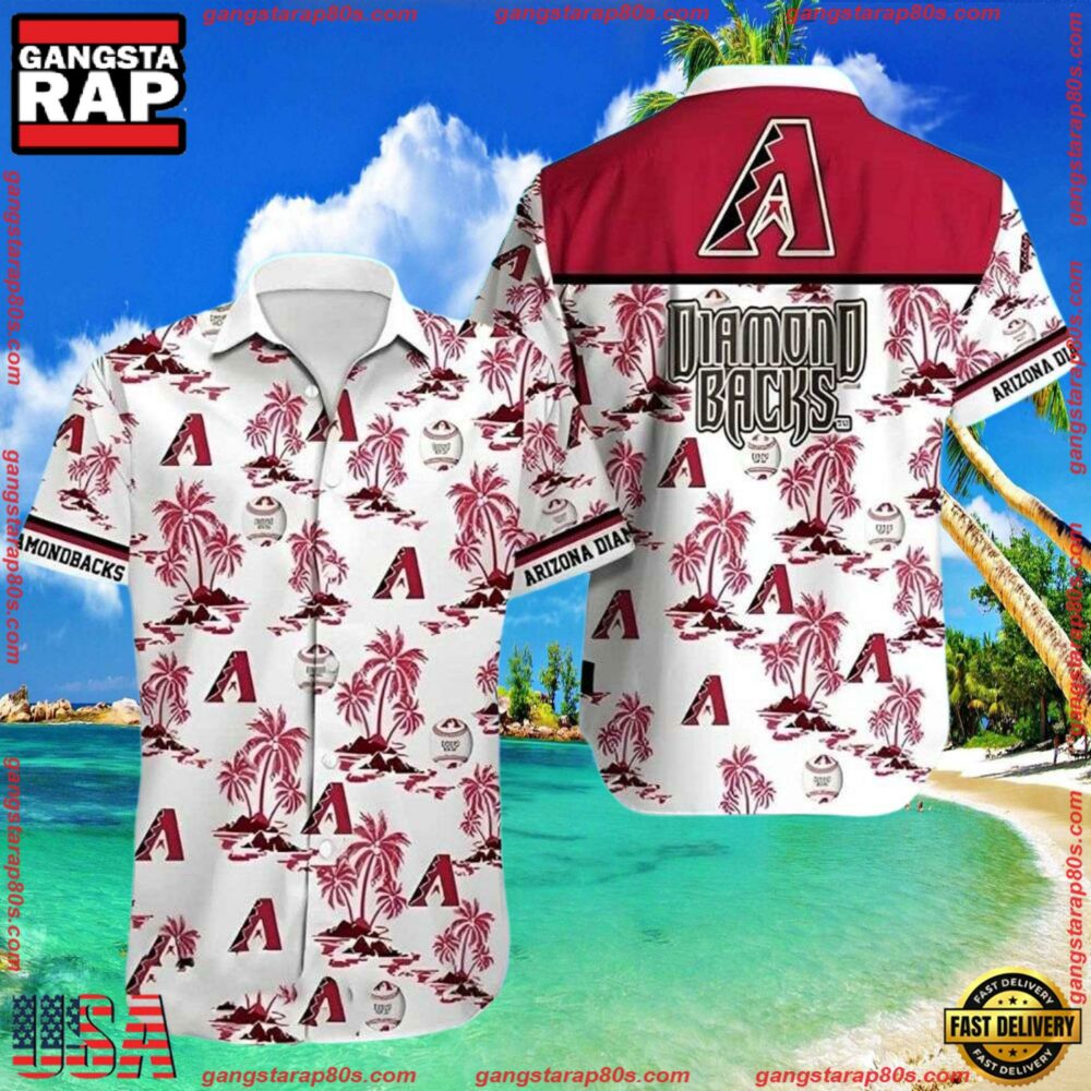 MLB Arizona Diamondbacks Palm Islands Summer Aloha Shirt MLB Arizona Diamondbacks Palm Islands Summer Aloha Shirt