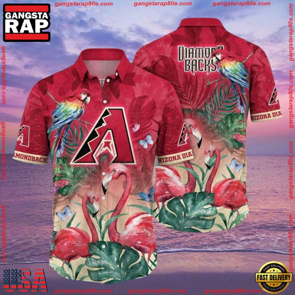 MLB Arizona Diamondbacks Parrot Paradise Summer Hawaiian Shirt MLB Arizona Diamondbacks Parrot Paradise Summer Hawaiian Shirt