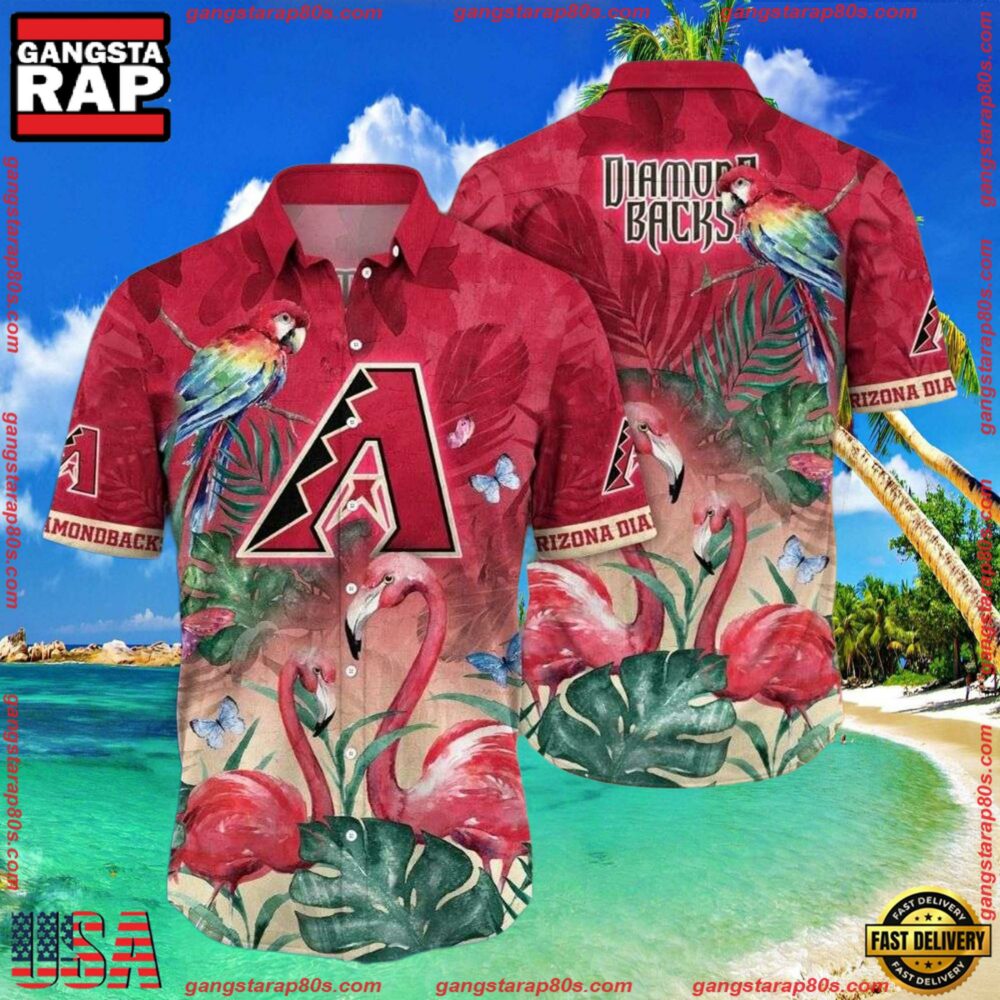 MLB Arizona Diamondbacks Parrot Paradise Summer Hawaiian Shirt MLB Arizona Diamondbacks Parrot Paradise Summer Hawaiian Shirt