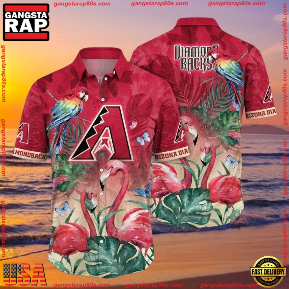 MLB Arizona Diamondbacks Parrot Paradise Summer Hawaiian Shirt MLB Arizona Diamondbacks Parrot Paradise Summer Hawaiian Shirt