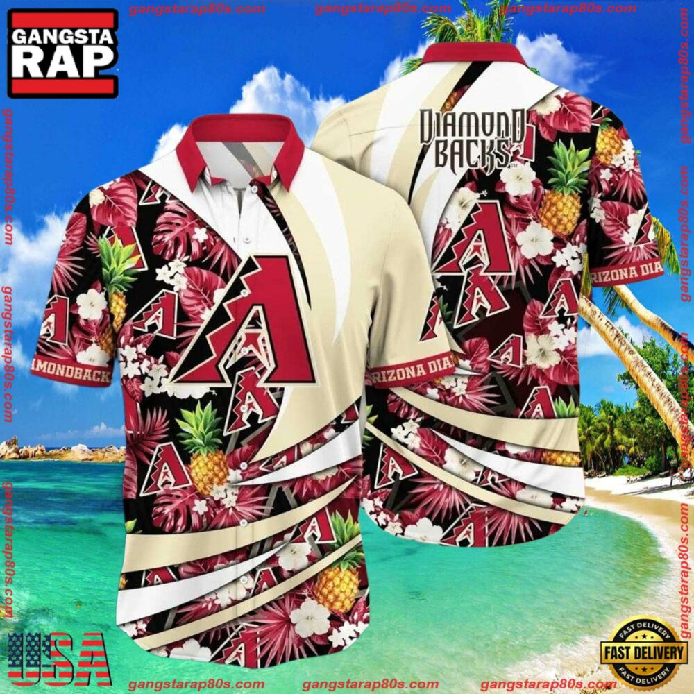 MLB Arizona Diamondbacks Pineapple Party Summer Hawaiian Shirt MLB Arizona Diamondbacks Pineapple Party Summer Hawaiian Shirt
