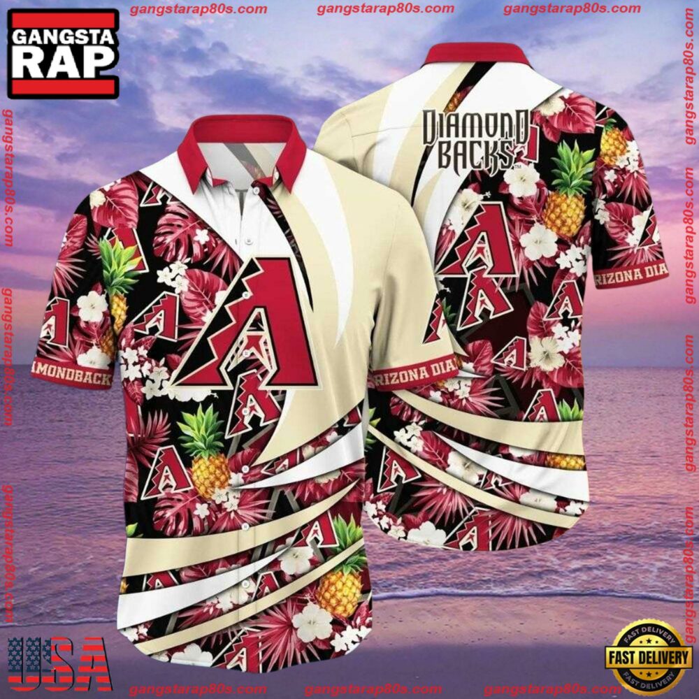 MLB Arizona Diamondbacks Pineapple Party Summer Hawaiian Shirt MLB Arizona Diamondbacks Pineapple Party Summer Hawaiian Shirt