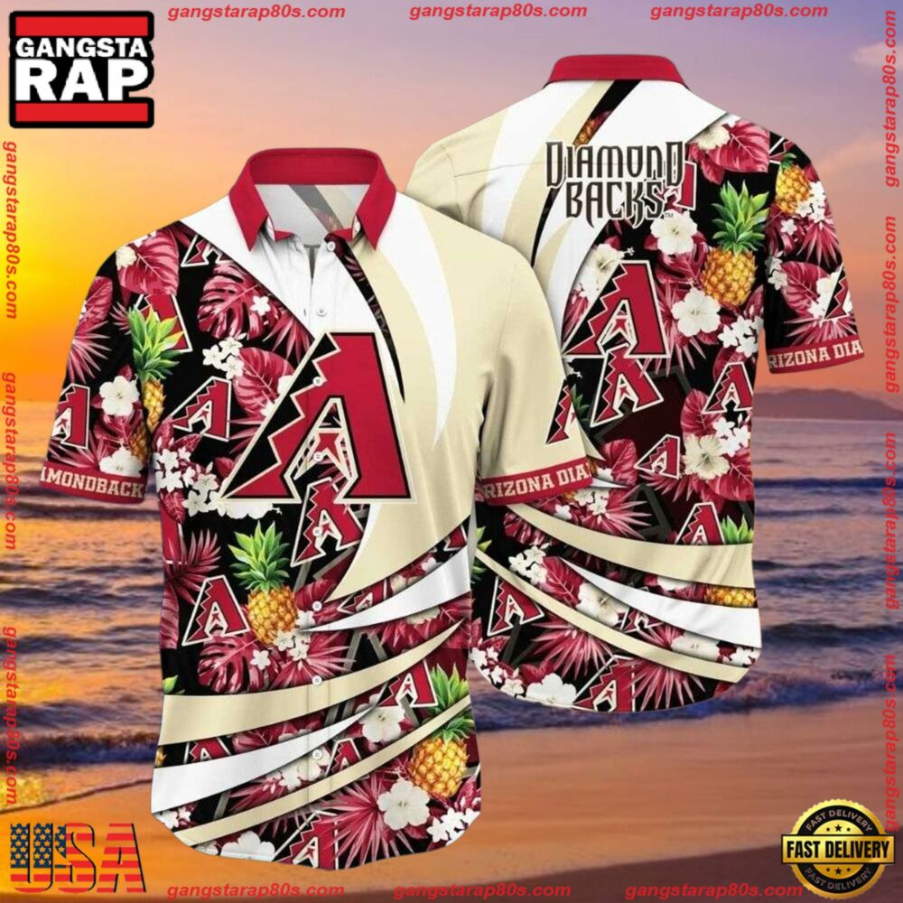 MLB Arizona Diamondbacks Pineapple Party Summer Hawaiian Shirt MLB Arizona Diamondbacks Pineapple Party Summer Hawaiian Shirt