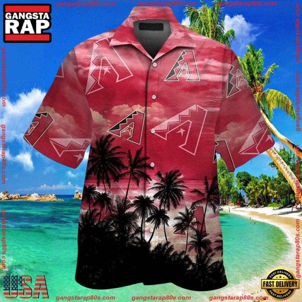 MLB Arizona Diamondbacks Pink Skies Palm Summer Aloha Shirt MLB Arizona Diamondbacks Pink Skies Palm Summer Aloha Shirt